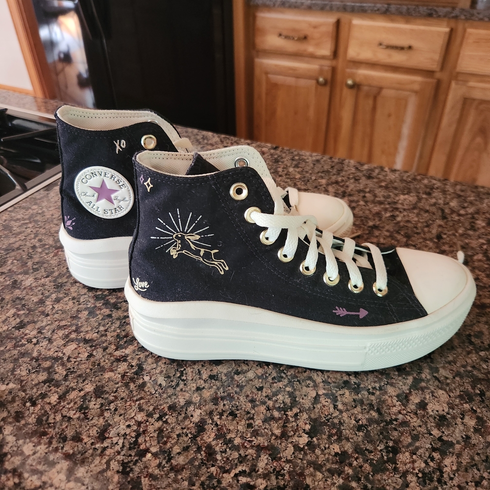 Converse Black, Platform, High-top Sneakers